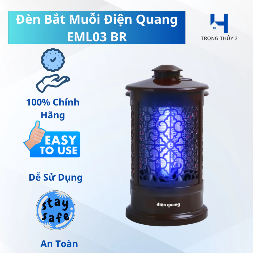 Đèn Bắt Muỗi Điện Quang ĐQ EML03 BR – Diệt Muỗi Hiệu Quả – Tiết Kiệm Điện – Hàng Chính Hãng