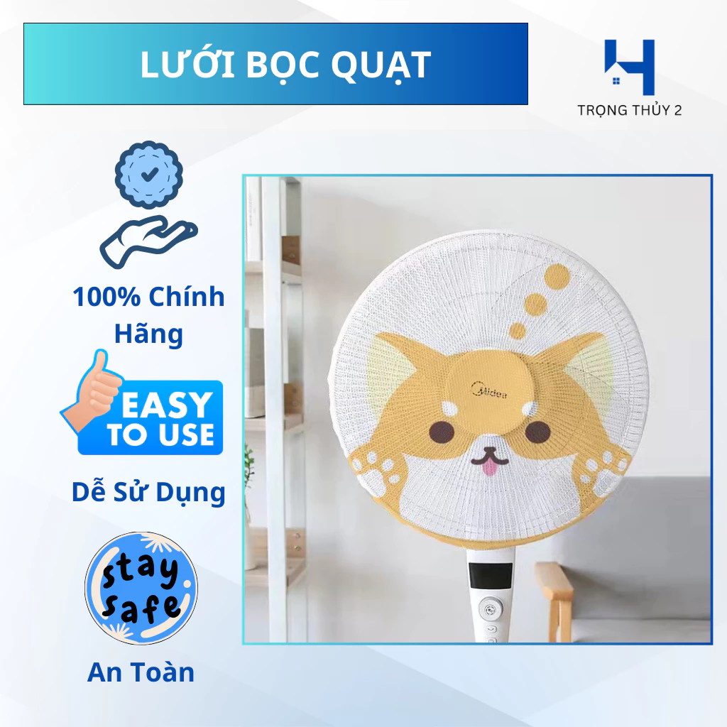 Lưới Bọc Quạt Chống Bụi – An Toàn Cho Bé, Co Giãn Đa Kích Thước 45-50 Cm, Dễ Dàng Tháo Lắp