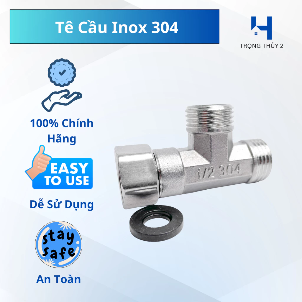 Tê Cầu Inox 304 Răng Xoay Phi 21 – Chống Gỉ Sét – Kết Nối Chắc Chắn – Bền Đẹp Dễ Lắp Đặt